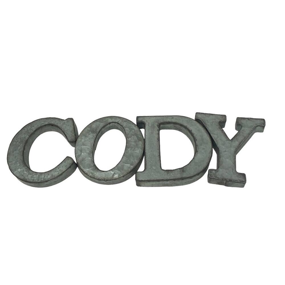 Galvanized‎ Metal Letters Spelling C O D Y Kids Bedroom Home Decoration 6 X 5 In